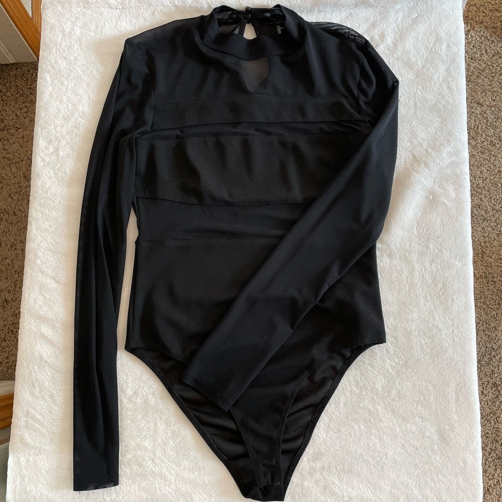 Forever 21 mesh long sleeve bodysuit